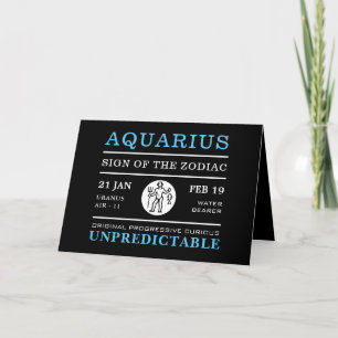Tarjeta Rótulo acuario del Zodiaco, Astrológico