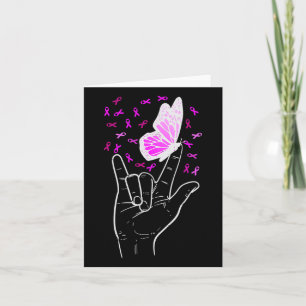 Tarjeta Rótulo Amor Mariposa Conciencia sobre el Cáncer de