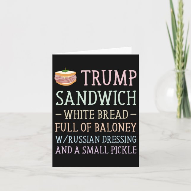 Tarjeta Rótulo anti sandwich de Trump es gracioso (Anverso)
