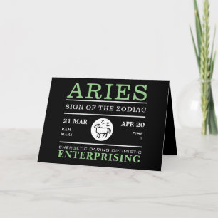 Tarjeta Rótulo Aries del Zodiaco, Astrológico