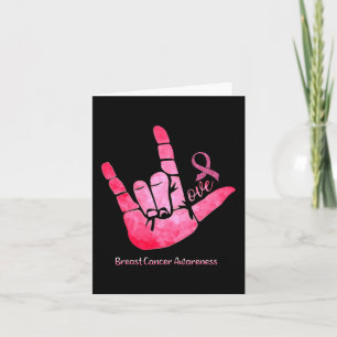 Tarjeta RÓTULO ASL Amor Cáncer de Mama Sensibilización Cin
