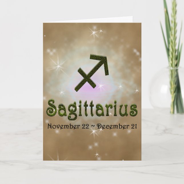 Tarjeta Rótulo Astrológico Sagittarius Zodiac (Anverso)