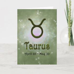 Tarjeta Rótulo Astrológico Taurus Zodiac de color escogido