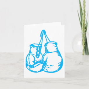 Tarjeta Rótulo azul de boxeo de Guay con guantes