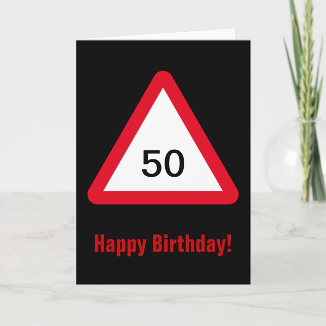 Tarjeta Rótulo de atención: 50 cumpleaños (Anverso)