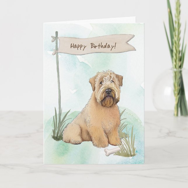 Tarjeta Rótulo de cumpleaños del perro del Terrier de la r (Anverso)