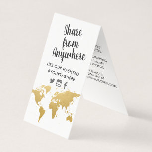 Tarjeta Rótulo de hashtag de destino con tema de viaje de