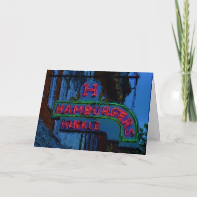 Tarjeta Rótulo de las hamburguesas de Hinkle (Anverso)