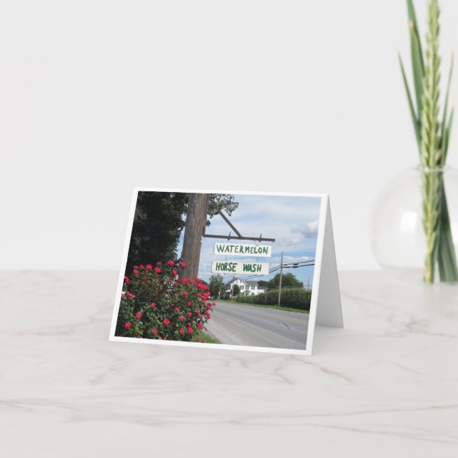 Tarjeta Rótulo del lavado de la sandía y del caballo (Anverso)