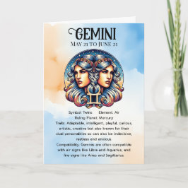Tarjeta Rótulo Horoscopio Gemini | Cumpleaños