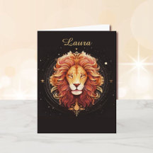 Rótulo Leo Birthday Zodiac de julio a agosto