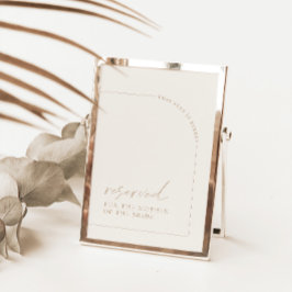 Tarjeta Rótulo reservado de Boda moderno de Arco minimalis
