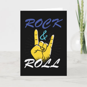 Tarjeta Rótulo Rock N Roll Hand