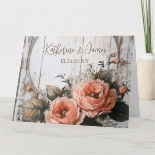 Tarjeta Rótulo Rústico Boda con nombres y fecha personaliz