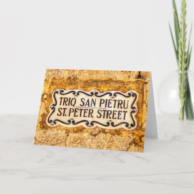 Tarjeta Rótulo St Peter Street Malta (Anverso)