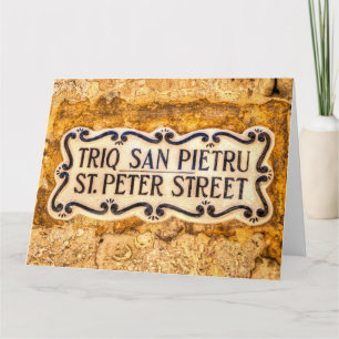Tarjeta Rótulo St Peter Street Malta