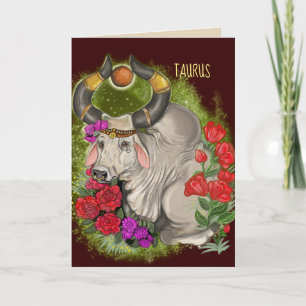 Tarjeta Rótulo Taurus Zodiac