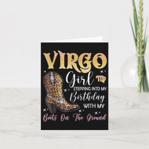 Tarjeta Rótulo Virgo Zodiac entrando en mi cumpleaños occi