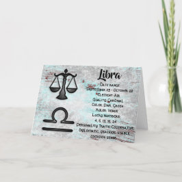 Tarjeta Rótulo Zodiac Libra Astrología Cumpleaños