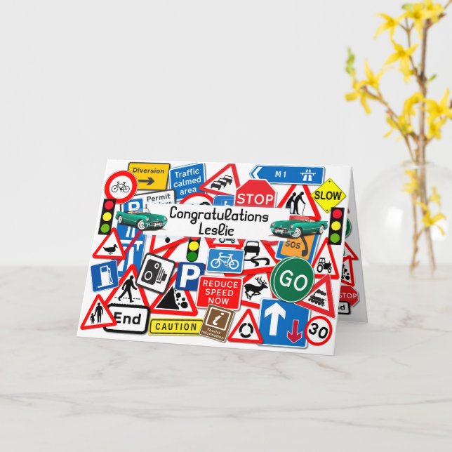 Tarjeta Rótulos de carretera coloridos superados a los con (flor amarilla)