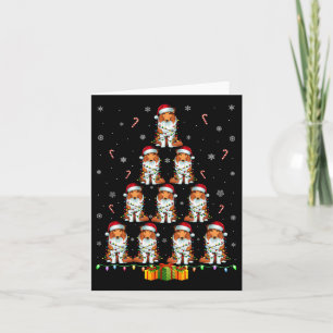 Tarjeta Rough Collie Dog Santa Hat Xmas enciende Navidades