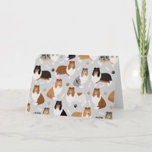 Tarjeta Rough Collie Paws and Bones Card