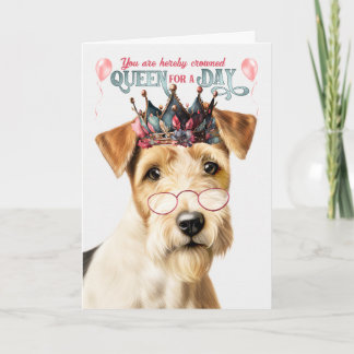 Tarjeta Rough Fox Terrier Dog Queen Day Funny Cumpleaños