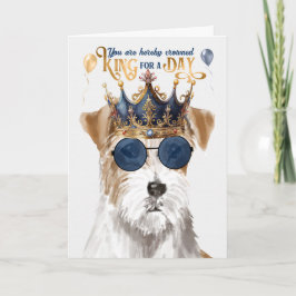 Tarjeta Rough Jack Russell Dog King por un cumpleaños dive