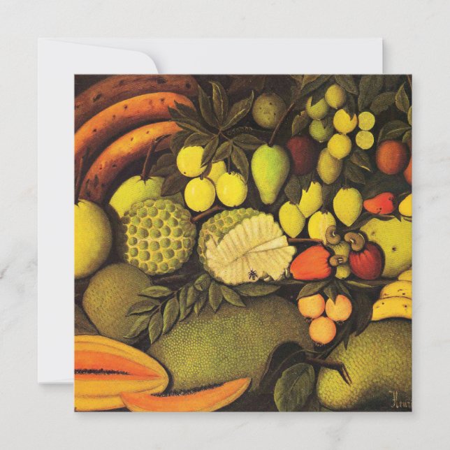 Tarjeta Rousseau - Vida fija con fruta exótica, arte fino (Anverso)