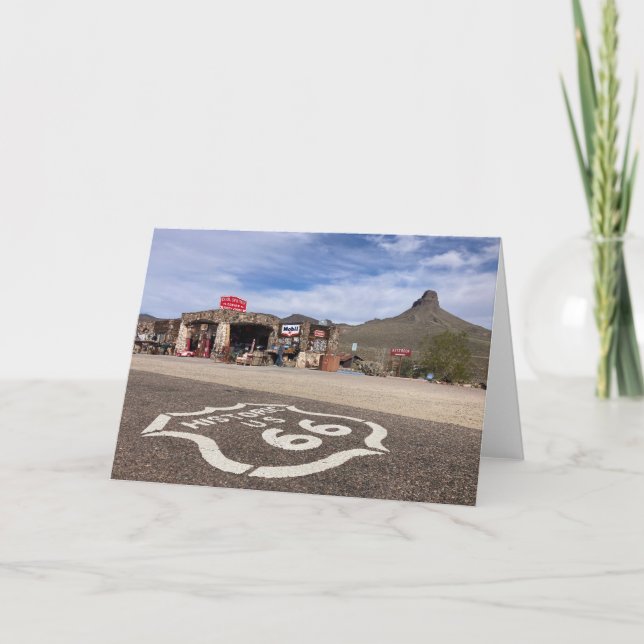 Tarjeta route 66 greeting card (blank inside)  (Anverso)