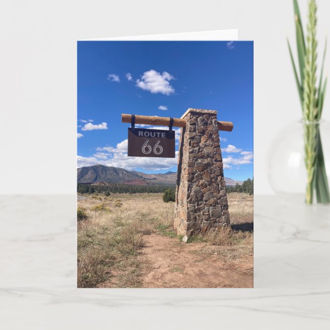 Tarjeta route 66 sign greeting card (blank inside)  (Anverso)