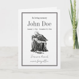 Tarjeta Rouwbrief pieta Maria met gestorven Jezus
