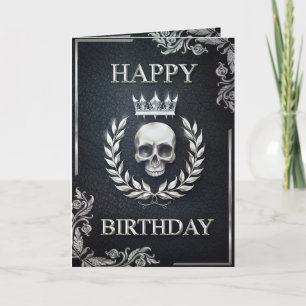 Tarjeta Royal Black & Silver King of the Dead Birthday
