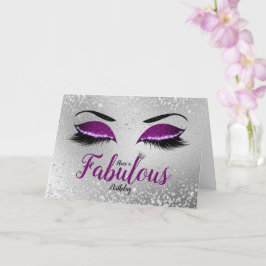 Tarjeta Royal Purple Fabulous Purpurina Eyes Cumpleaños