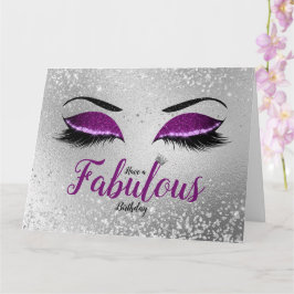 Tarjeta Royal Purple Fabulous Purpurina Ojos Gran Cumpleañ