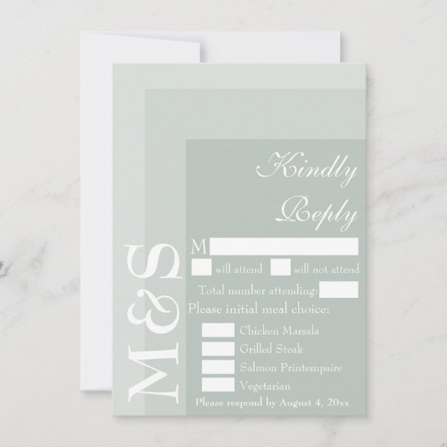 Tarjeta RSage Sage Simple Modern Script Wedding RS (Anverso)