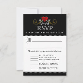 Tarjeta RSVP 3.5x5 con selección de menú - Esquele