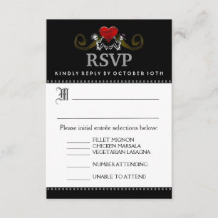 Tarjeta RSVP 3.5x5 con selección de menús - Esquel