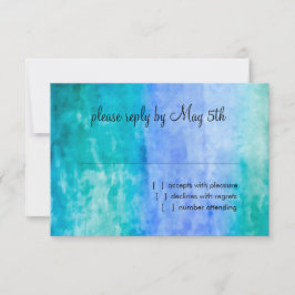 Tarjeta RSVP acucolor de agua arroja estrella azul