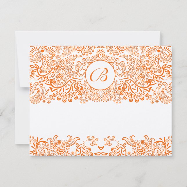 Tarjeta RSVP Amor Aves Naranja Coral NARANJA Whims (Anverso)