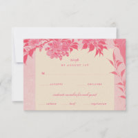 Tarjeta Rsvp Antigua Japonesa Rosa Cherry Blossom