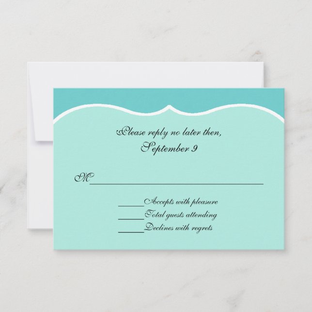Tarjeta RSVP Aqua Blue All Purpose (Anverso)