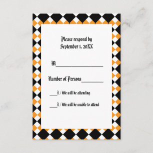 Tarjeta RSVP Argyll Ivory XI (Naranja)