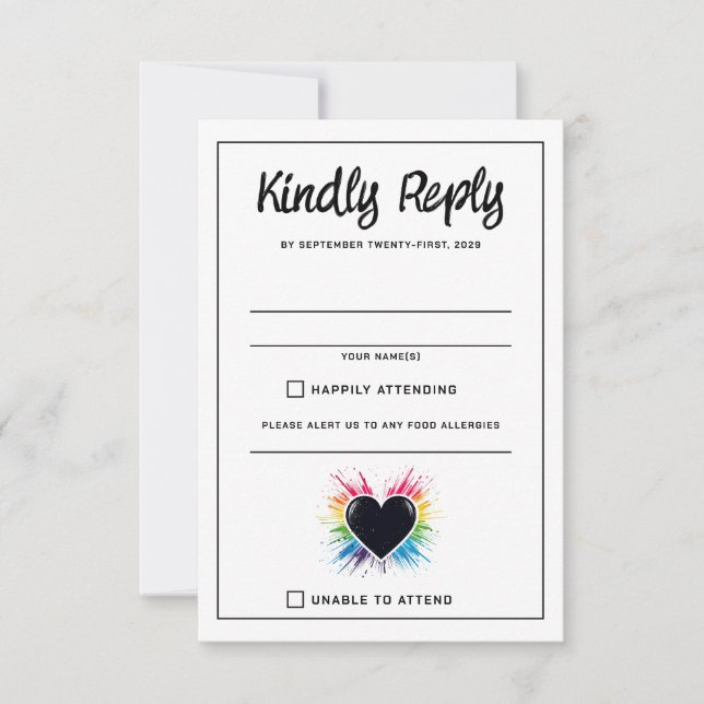 Tarjeta RSVP Arroz Arcoiris (Anverso)