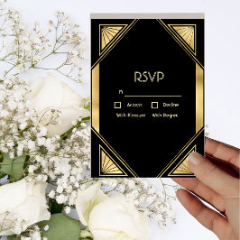 Tarjeta RSVP Art Deco Glam Vintage