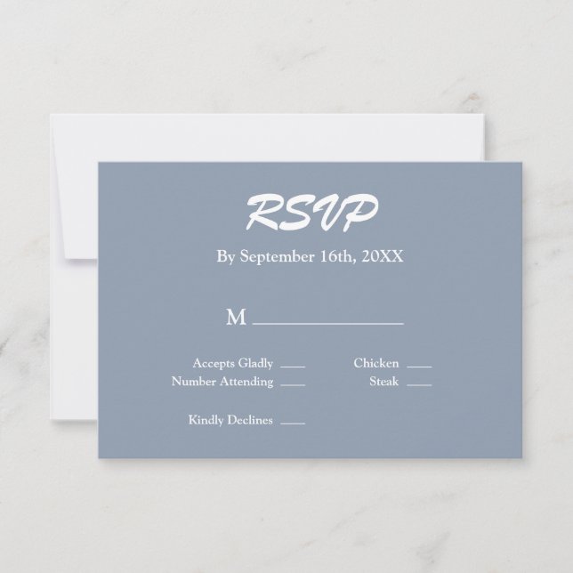 Tarjeta RSVP Azul (Anverso)