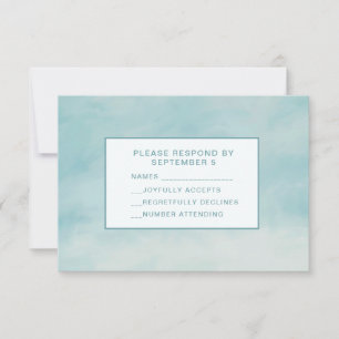 Tarjeta RSVP azul cielo para bebé pato