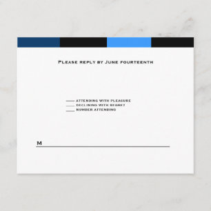 Tarjeta RSVP Azul de la Marina Azul Zachary