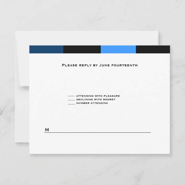 Tarjeta RSVP Azul de la Marina Azul Zachary (Anverso)