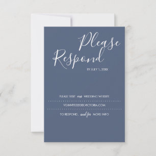 Tarjeta RSVP Azul de Marina, sitio web Boda
